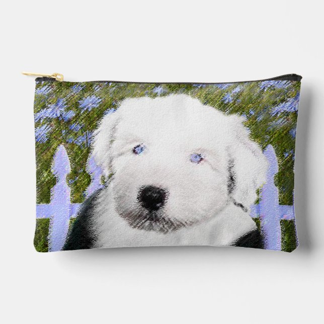 Pochette À Accessoires Vieux anglais Sheepdog Puppy Painpy Pet Dog Art (Recto)