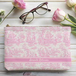 Pochette À Accessoires Vintage bébé rose toile de jouy imprimé