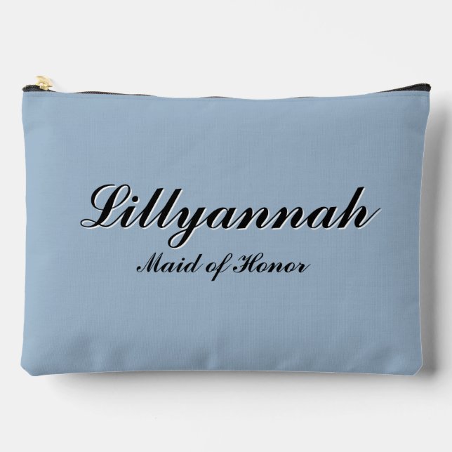 Pochette À Accessoires Vintage Dusty Blue Floral Toile de mariage (Recto)