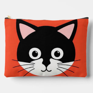 Pochette À Accessoires Visage de Chat Mignon Illustration Vibrante