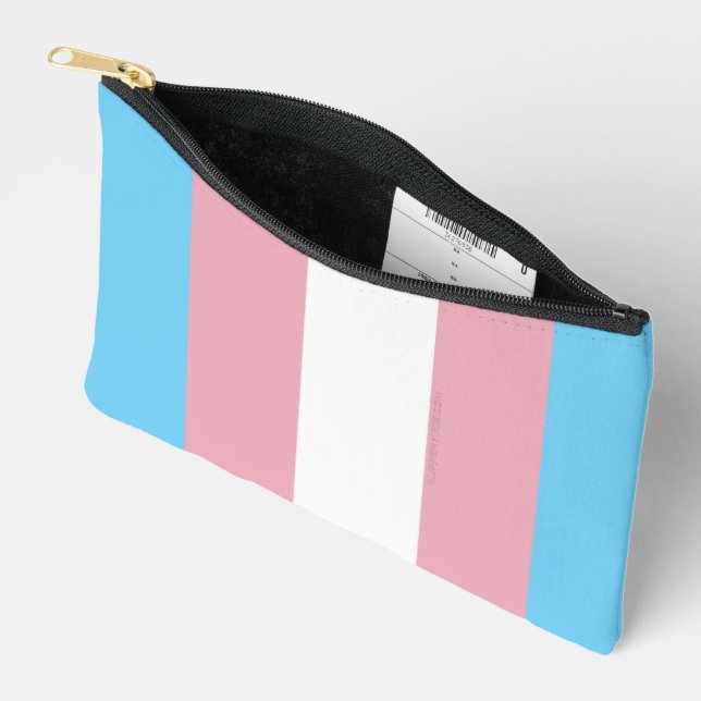 Pochette À Accessoires Visibilité du drapeau de fierté transgenre de Slip (Ouvrir)