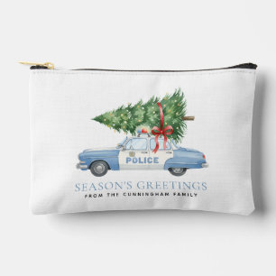 Pochette À Accessoires Voiture d'arbre de Noël d'agent de police moderne