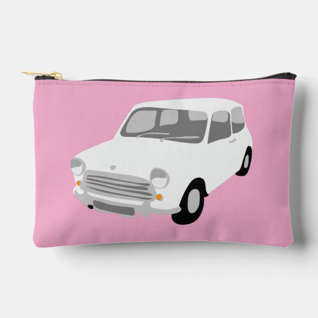 Pochette À Accessoires Voiture Rétro Rose et Blanc (Recto)