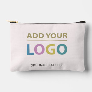 Pochette À Accessoires Votre logo d'entreprise rose vif moderne