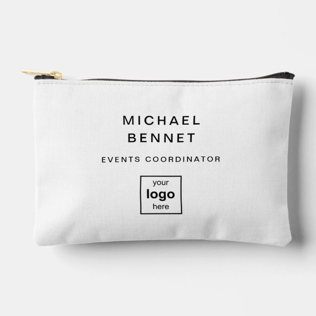 Pochette À Accessoires Votre Logo Ici Noir Et Blanc Professionnel (Recto)