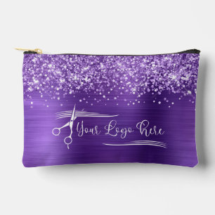 Pochette À Accessoires Votre logo pailleté améthyste glamour