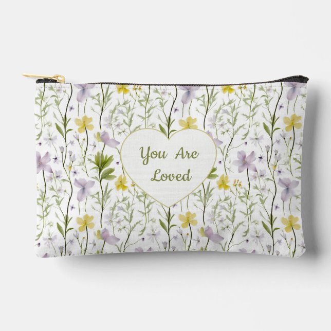 Pochette À Accessoires Vous êtes aimé Cœur floral (Recto)