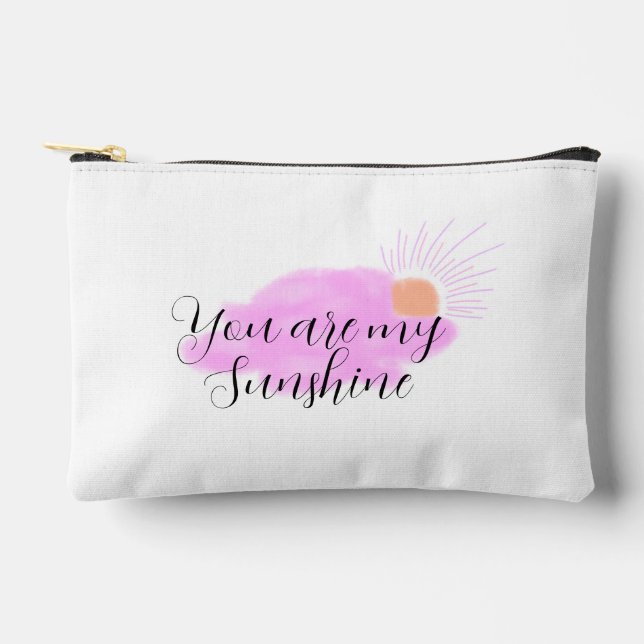 Pochette À Accessoires vous êtes mon soleil rose rayons de soleil violets (Recto)