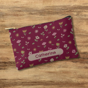 Pochette À Accessoires Voyage à motif floral dessiné à la main