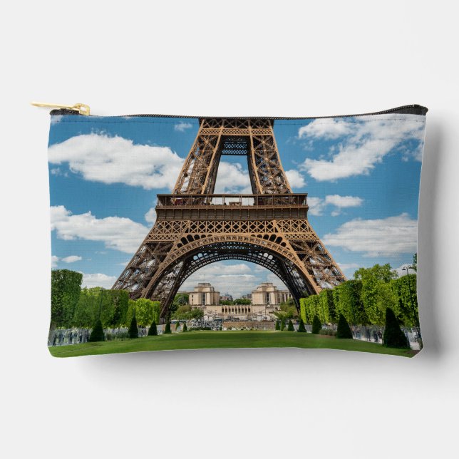 Pochette À Accessoires Vue de la Tour Eiffel depuis le parc public Champ  (Recto)