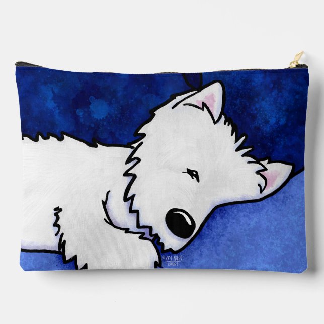 Pochette À Accessoires Westie fatigué   (Verso)