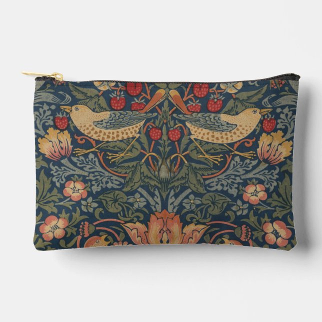 Pochette À Accessoires William Morris Fraise Voleurs Oiseaux (Recto)