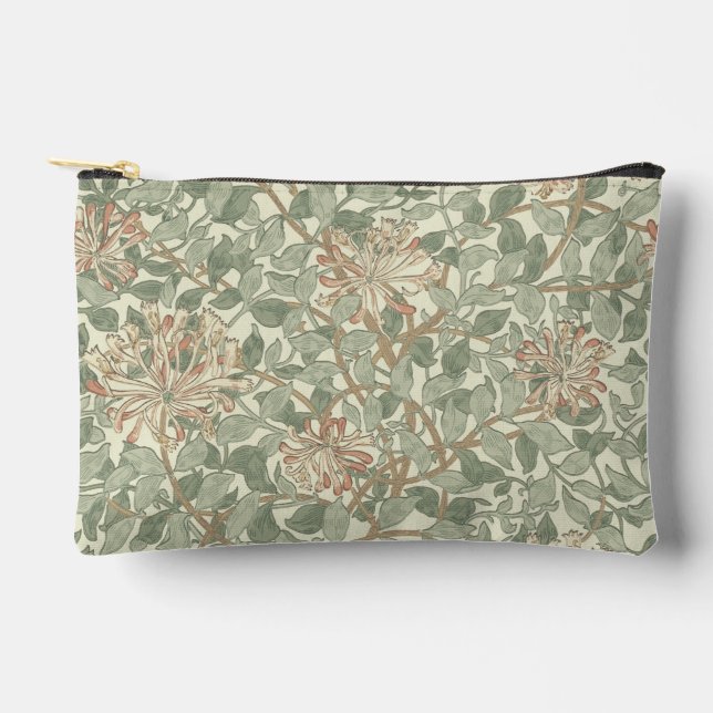Pochette À Accessoires William Morris Honeysuckle Vert Floral (Recto)