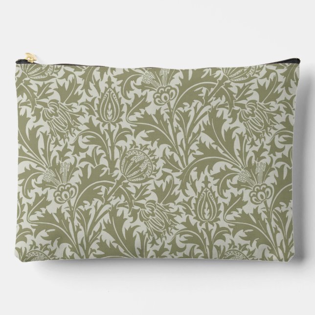 Pochette À Accessoires William Morris Thistle Sage Green Motif (Recto)