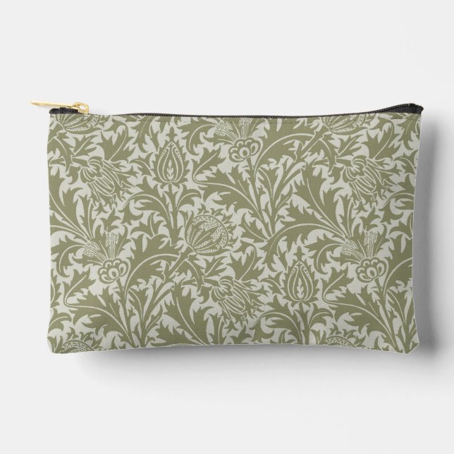 Pochette À Accessoires William Morris Thistle Sage Green Motif (Recto)