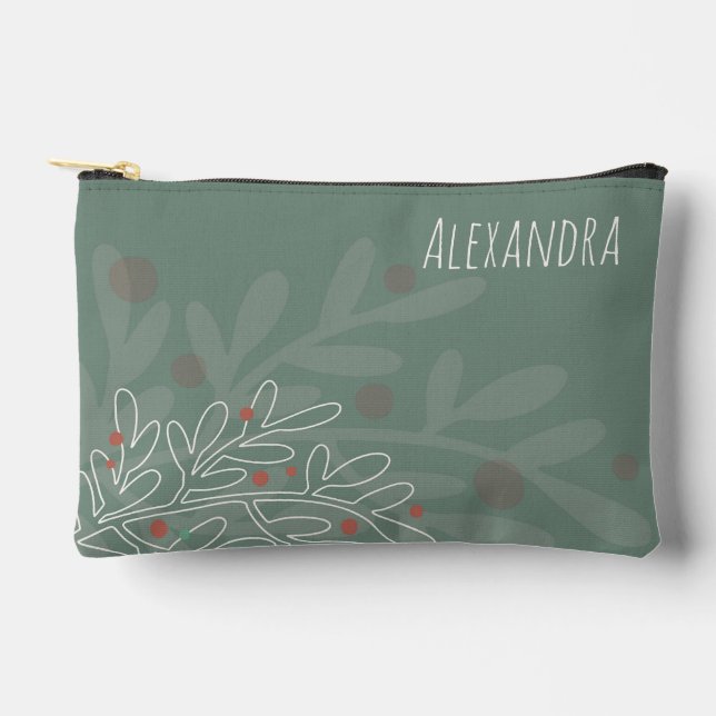 Pochette À Accessoires Winter holidays mistletoe personalised name text (Recto)