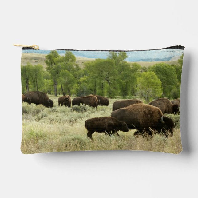 Pochette À Accessoires Wyoming Bison Nature Animal Photography (Recto)