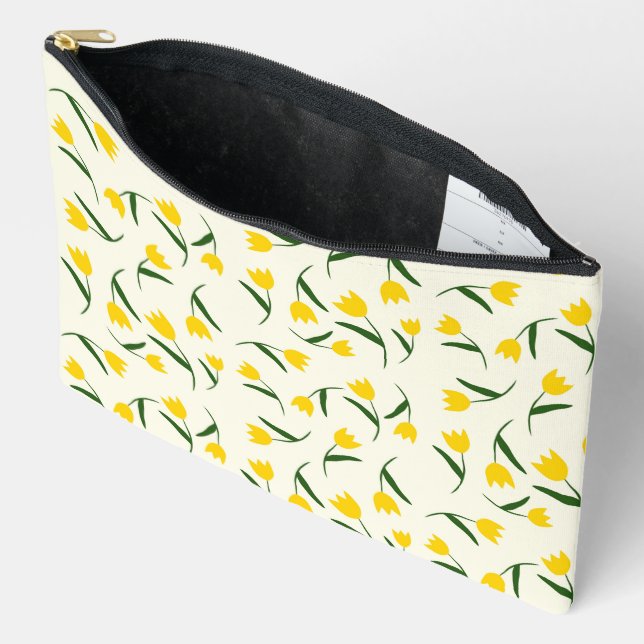 Pochette À Accessoires Yellow Tulip Pattern  (Ouvrir)