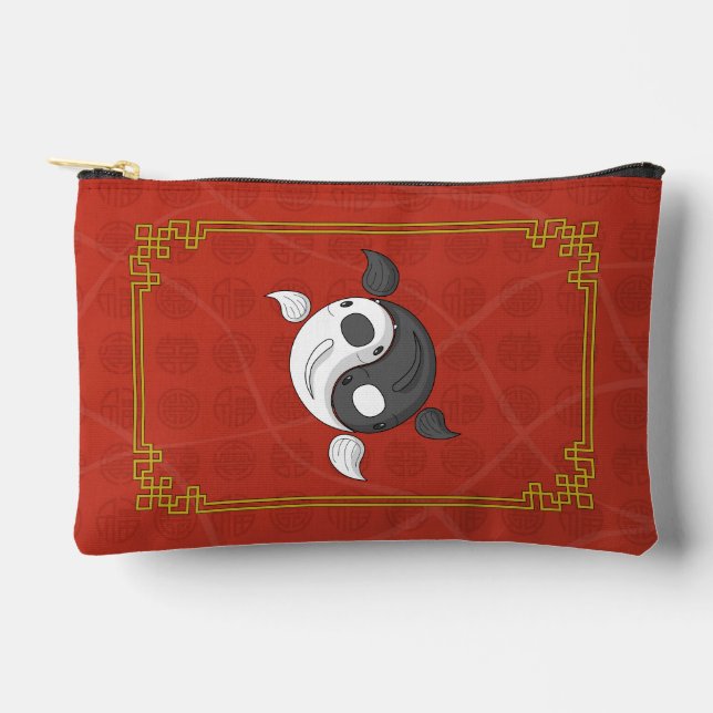 Pochette À Accessoires Yin et Yang le carpe-koï (Recto)