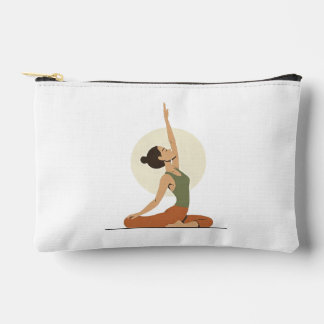 Pochette À Accessoires Yoga Pose Monoline Tons Terres |