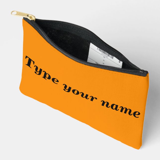 Pochette À Accessoires Your Name on Orange Pouch (Ouvrir)