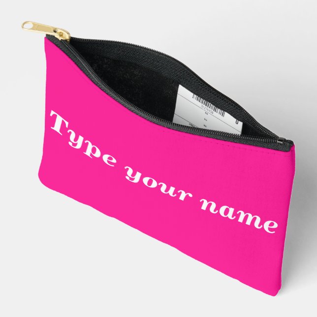 Pochette À Accessoires Your Name on Pink Pouch (Ouvrir)