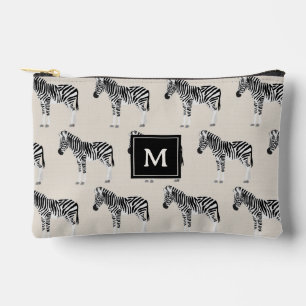 Pochette À Accessoires Zebra Exotic Animal Motif Beige Monogramme
