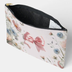 Pochette d'accessoires à motif floral rose Coquett