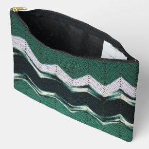Pochette d'accessoires - Motif de ripple vert