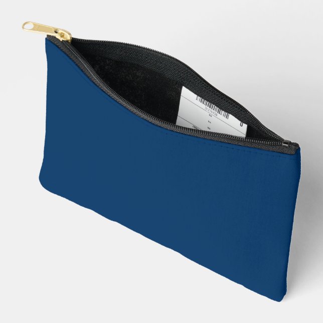 Pochette de Zipper Personnalisée Bleu De Minuit -  (Ouvrir)