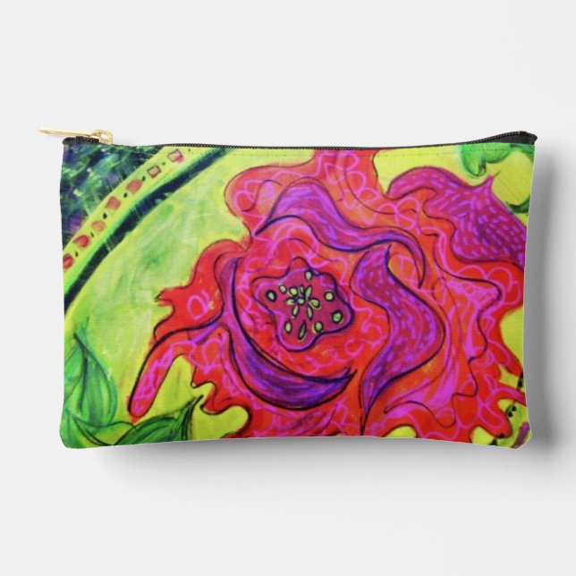 Pochette Zip Art Rose Abstraite - Sac de Peinture  (Recto)