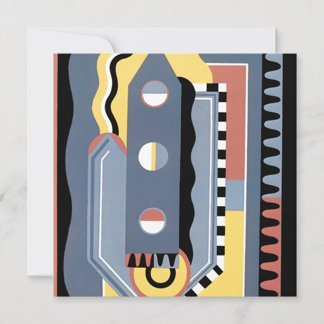 Pochoir Art Déco vintage Jazz Motifs géométriques (Devant)