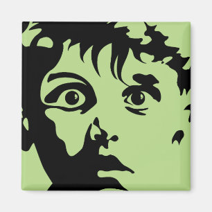 Pochoir d'art graphique de garçon surpris Magnet p