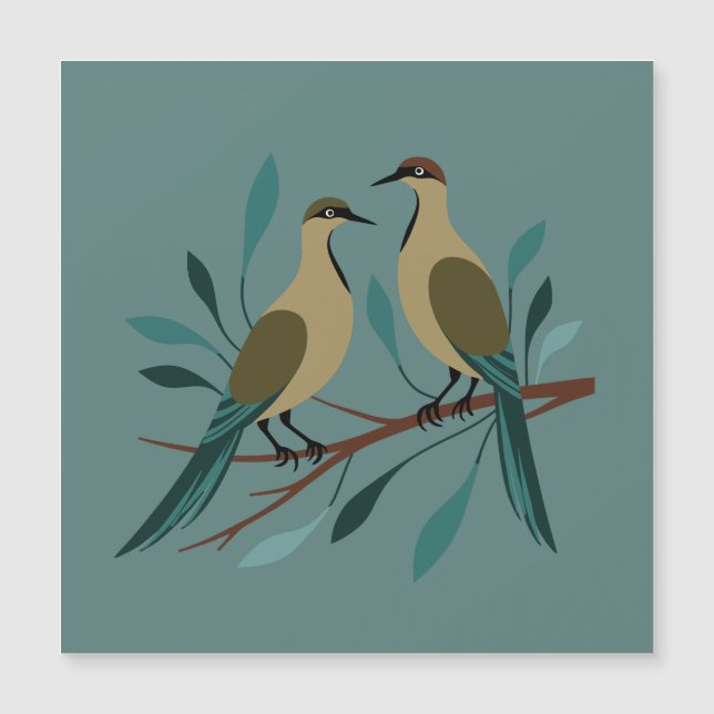 Pochoir découpé de deux tourterelles Style Rétro 3 (Devant)