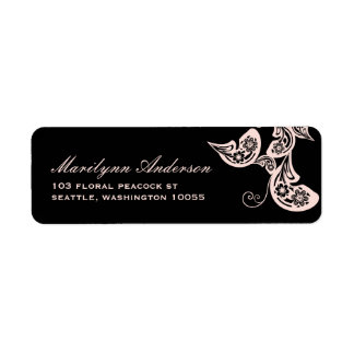 Pocket Vintage rose Mariage Étiquettes de adresse