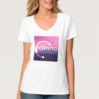 Podcast sur le t-shirt à col V féminin Crypto Conf