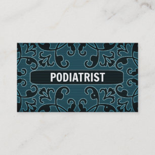 Podiatriste Turquoise Damask Carte de visite
