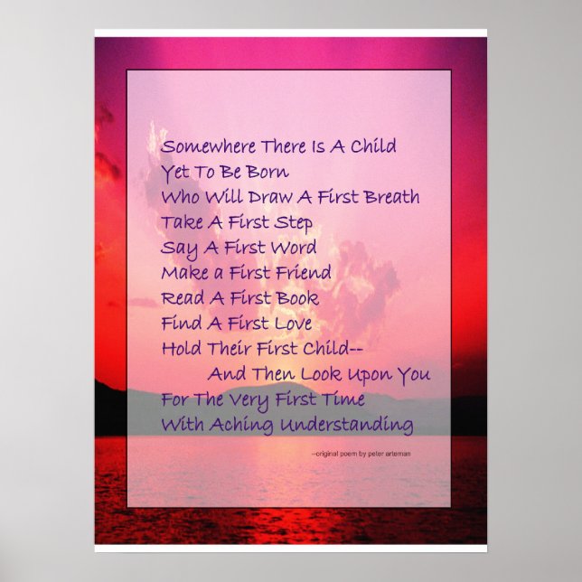 Poem for New Parents Poetry Poster (Devant)