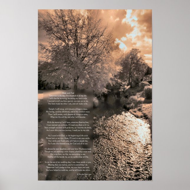 Poème aux parents de la mariée Poster (Devant)