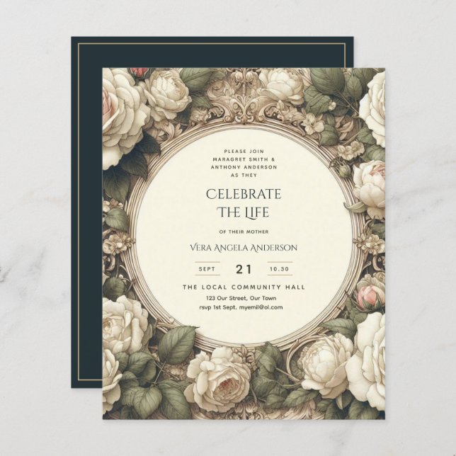 Poème commémoratif de la fête de la vie des Roses  (Devant / Derrière)