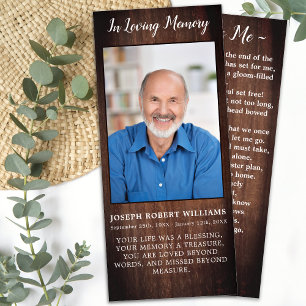 Poème commémoratif Rustique Photo Funeral Prayer C