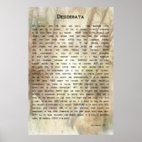Poème de Desiderata par Max Ehrmann Poster