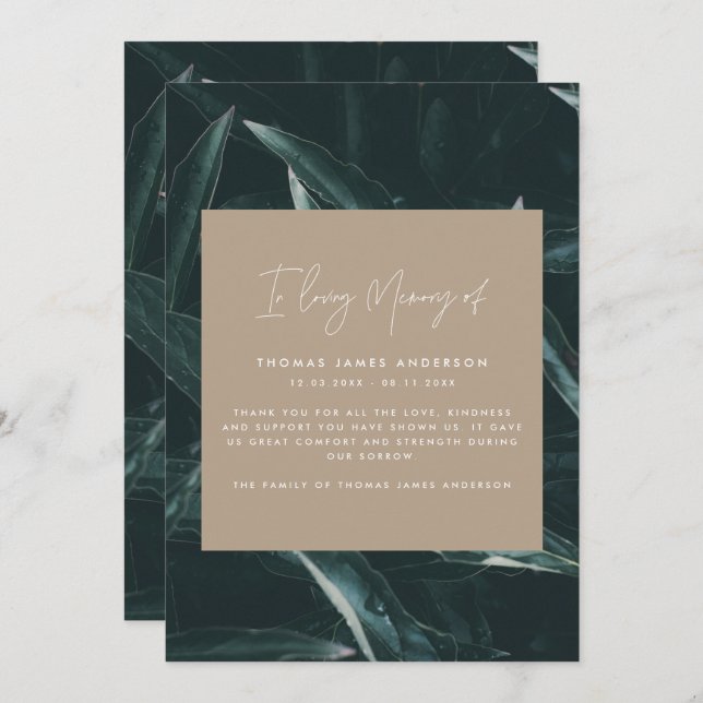 Poème de mémoire de chagrin moderne et élégant (Devant / Derrière)