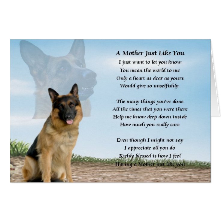 Poeme De Mere Chien De Berger Allemand Zazzle Fr