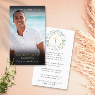 Poème funéraire Carte de prière photo