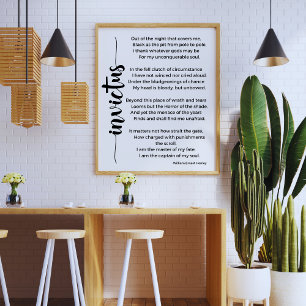 Poème Invictus par William Ernest Henley Poster