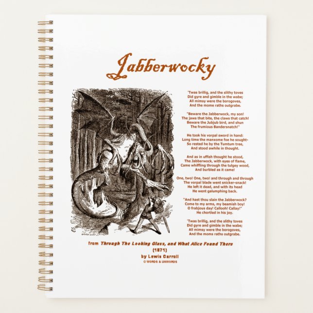 Poème Jabberwocky de Lewis Carroll (Adder noir) (Devant)