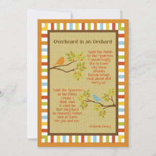 Poème "Overheard in an Orchard" (Robin et Bruant)