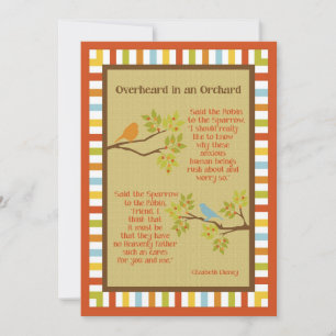 Poème "Overheard in an Orchard" (Robin & Sparrow)