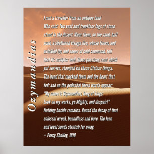 Poème Ozymandias par Percy Shelley, 1819 Poster